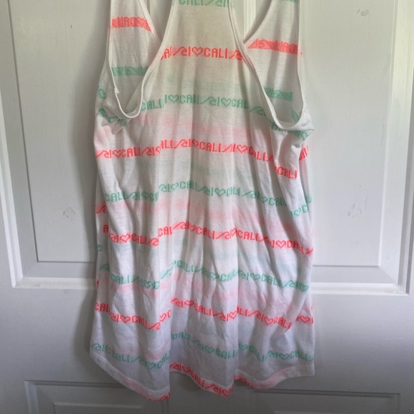 Pacsun Nollie White 'I Love Cali' Racerback Top Size Medium - Picture 2 of 6